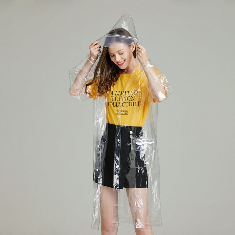 Priehľadný priehľadný pršiplášť pre ženy a mužov, nepriepustný pršiplášť, jaskynná bunda pre dospelých, vonkajšia EVA plastová pršiplášťová bunda