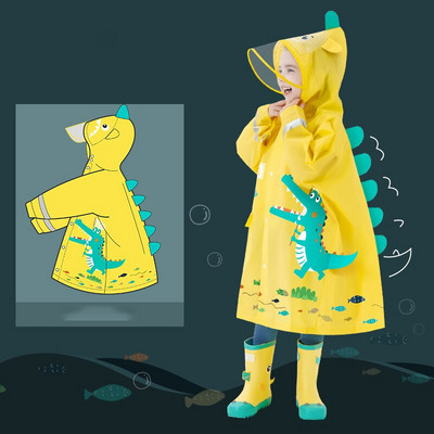 Roztomilý polyesterový detský pršiplášť Vonkajší nepremokavý pršiplášť Detský nepriepustný pončo Chlapci Dievčatá Pršiplášť