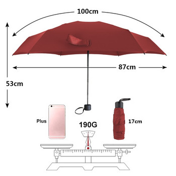 190g Super Light Mini Pocket Ombrella Rain Women Gift ανδρικές ομπρέλες 5 πτυσσόμενες ομπρέλες για κορίτσια Φορητές παιδικές ομπρέλες ταξιδιού Paraguas