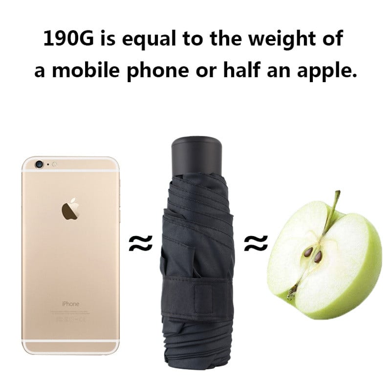 190g super ľahký mini vreckový dáždnik, darček pre ženy, mužov, 5-násobný slnečník, dievčatá, prenosné detské cestovné dáždniky, Paraguas