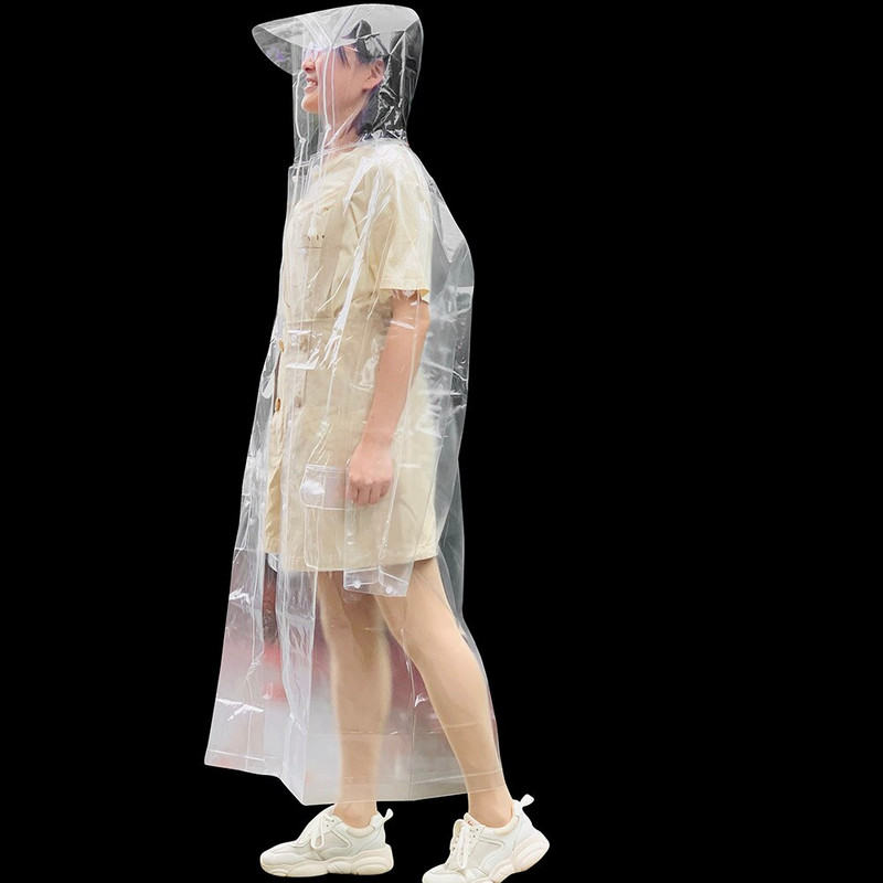 Priehľadný pršiplášť, viacúčelový, dlhý, jednodielny, pre dospelých, pončo, outdoor, cestovanie, lezenie, hory, prenosné pršiplášťové vybavenie, domáci spotrebný materiál