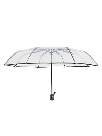 Υπέροχη διαφανής πτυσσόμενη αντιανεμική ομπρέλα για γυναίκες ταξιδιού Sun Rain Auto Compact αντιανεμική ομπρέλα