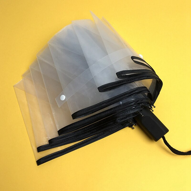 Krásny priehľadný skladací vetruodolný dáždnik pre ženy na cesty, slnečný dáždnik, automatický kompaktný vetruodolný dáždnik