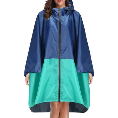 Patchworkový voľný zipsový pršiplášť pre dospelých Jednorazový núdzový nepremokavý pončo s kapucňou Cestovanie Turistika Kempovanie Pršiplášť Unisex Pršiplášť