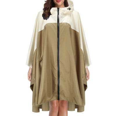 Patchworkový voľný zipsový pršiplášť pre dospelých Jednorazový núdzový nepremokavý pončo s kapucňou Cestovanie Turistika Kempovanie Pršiplášť Unisex Pršiplášť