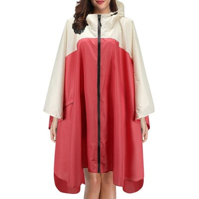 Patchworkový voľný zipsový pršiplášť pre dospelých Jednorazový núdzový nepremokavý pončo s kapucňou Cestovanie Turistika Kempovanie Pršiplášť Unisex Pršiplášť