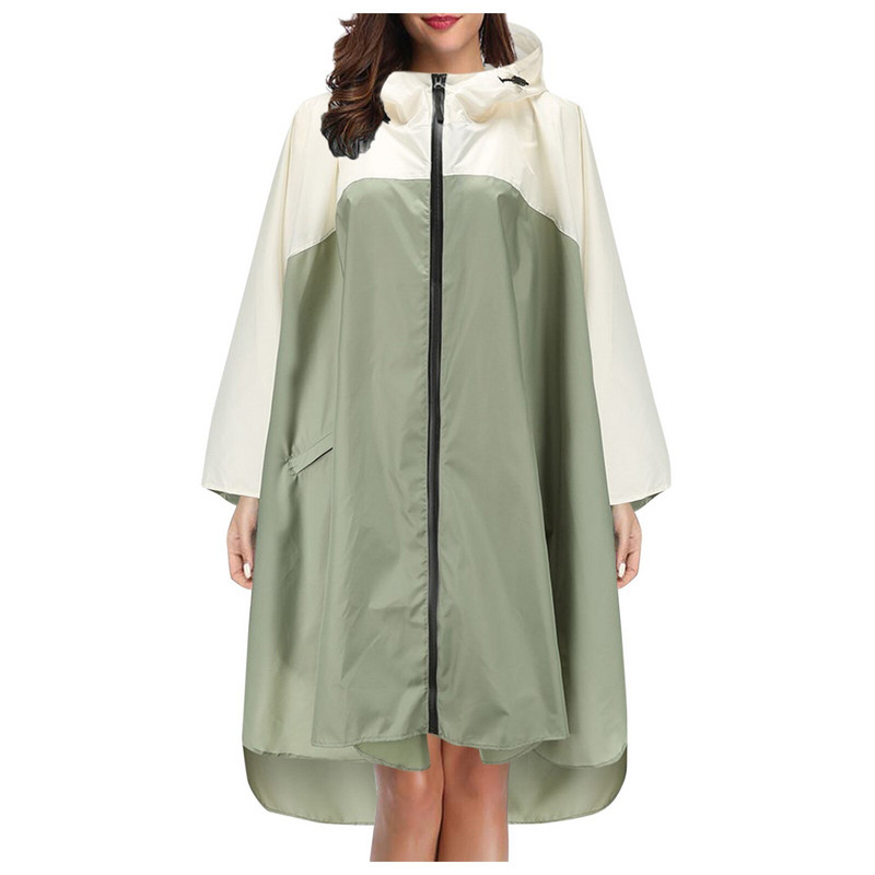 Patchworkový voľný zipsový pršiplášť pre dospelých Jednorazový núdzový nepremokavý pončo s kapucňou Cestovanie Turistika Kempovanie Pršiplášť Unisex Pršiplášť
