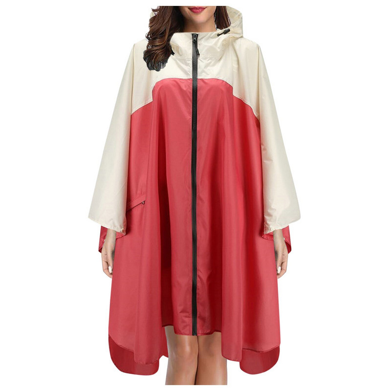 Patchworkový voľný zipsový pršiplášť pre dospelých Jednorazový núdzový nepremokavý pončo s kapucňou Cestovanie Turistika Kempovanie Pršiplášť Unisex Pršiplášť