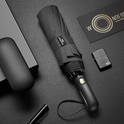 NOVÝ 10K plne automatický dáždnik, veľký vetruodolný, obchodný, trojskladací, darček pre mužov, dáždnik do dažďa, ženy, rodinný, vonkajší, parapluie