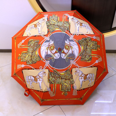 Trendový automatický slnečník, tieň proti slnku, anti UV žiarenie, vzor kočiara, vynikajúci trojskladací prenosný slnečník s 8 rebrami