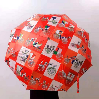 Trendový automatický slnečník, tieň proti slnku, anti UV žiarenie, vzor kočiara, vynikajúci trojskladací prenosný slnečník s 8 rebrami