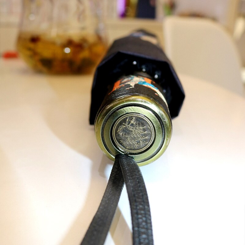 Trendový automatický slnečník, tieň proti slnku, anti UV žiarenie, vzor kočiara, vynikajúci trojskladací prenosný slnečník s 8 rebrami