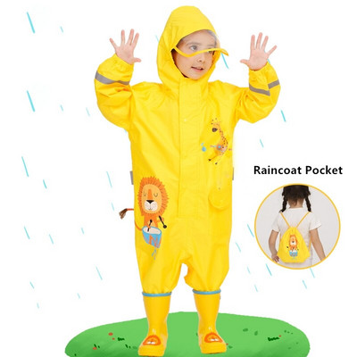 Costum de ploaie pentru copii cu glugă Salopete impermeabile pentru copii Animale din desene animate Pelernă de ploaie dintr-o bucată Copii Băieți Fete Îmbrăcăminte de ploaie 1-12 ani