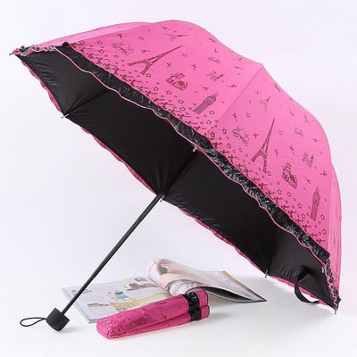 Módny skladací dáždnik pre ženy, slnečník pre mužov a dievčatá, vodotesný, prenosný, osemkostný, kreslený, činčila, cestovné dáždniky