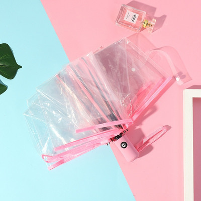 Automatický priehľadný skladací dáždnik Paraguas, dáždnik do dažďa pre ženy a mužov, slnečný dáždnik, automatický dáždnik Paraguas, kompaktný, vetruodolný, priehľadný dáždnik