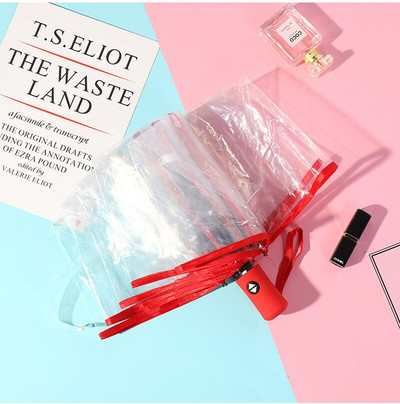 Automatický priehľadný skladací dáždnik Paraguas, dáždnik do dažďa pre ženy a mužov, slnečný dáždnik, automatický dáždnik Paraguas, kompaktný, vetruodolný, priehľadný dáždnik