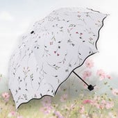 Umbrelă cu flori Frumoase Moda Sclipici Umbrele Femeile Schimbate de Culoare Blossom Girl Soare Umbrelă Cadou