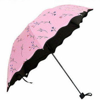 Όμορφα λουλούδια Ομπρέλα μόδας γκλίτερ που αλλάζει χρώμα Γυναικείες ομπρέλες Blossom Girl Δώρο ομπρέλα ήλιου