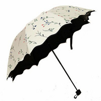 Όμορφα λουλούδια Ομπρέλα μόδας γκλίτερ που αλλάζει χρώμα Γυναικείες ομπρέλες Blossom Girl Δώρο ομπρέλα ήλιου