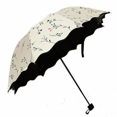 Umbrelă cu flori Frumoase Moda Sclipici Umbrele Femeile Schimbate de Culoare Blossom Girl Soare Umbrelă Cadou