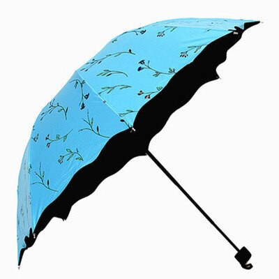 Umbrelă cu flori Frumoase Moda Sclipici Umbrele Femeile Schimbate de Culoare Blossom Girl Soare Umbrelă Cadou