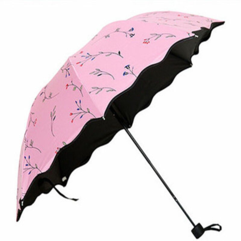 Umbrelă cu flori Frumoase Moda Sclipici Umbrele Femeile Schimbate de Culoare Blossom Girl Soare Umbrelă Cadou