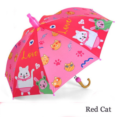 2021 Horúci detský dvojvrstvový dáždnik s kreslenými zvieratkami a opaľovacím krémom, dlhý dáždnik pre chlapcov a dievčatá, rukoväť, doprava zdarma