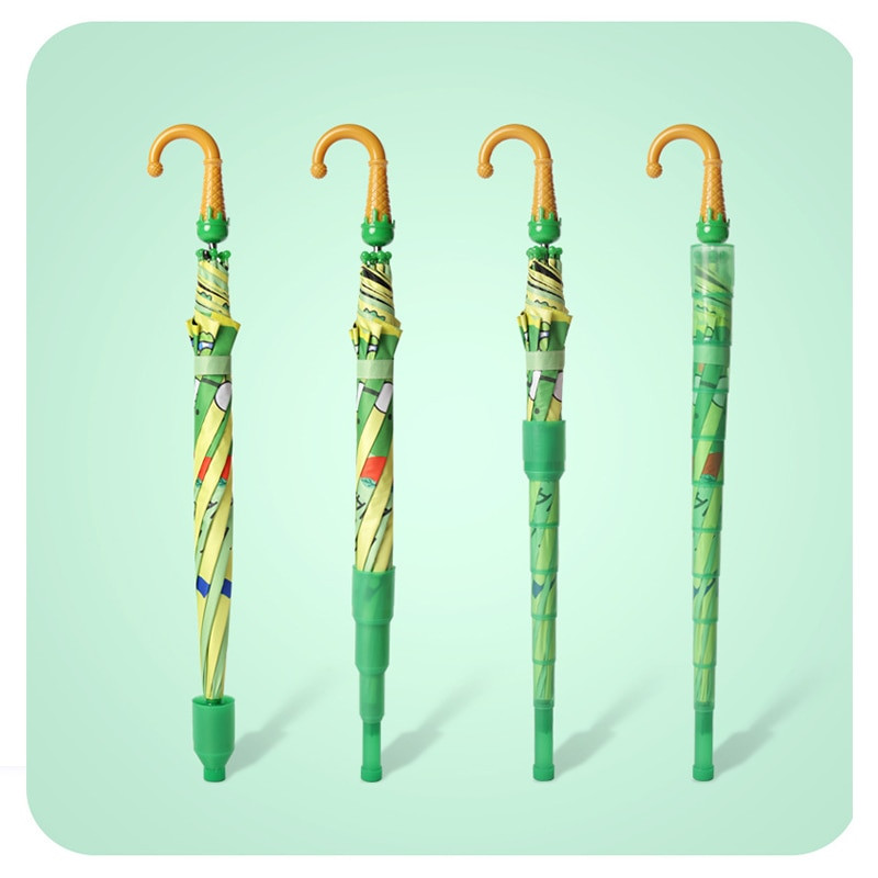 2021 Horúci detský dvojvrstvový dáždnik s kreslenými zvieratkami a opaľovacím krémom, dlhý dáždnik pre chlapcov a dievčatá, rukoväť, doprava zdarma