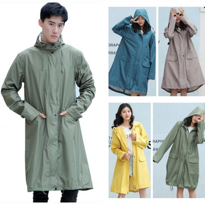 Pelernă lungă de ploaie, femei, bărbați, doamne, îmbrăcăminte de ploaie, respirabilă, portabilă, impermeabilă, haină de ploaie, jachetă de mare dimensiune