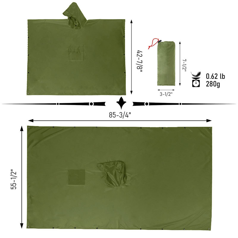 3 v 1 Vonkajší vojenský nepremokavý pršiplášť Pršiplášť Pánsky pršiplášť Dámsky pršiplášť Markíza z dažďa Motocyklový pršiplášť Poncho Pikniková podložka