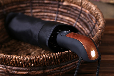 Značkový kožený zakrivený pánsky automatický dáždnik s ručičkami PALONY, vetruodolný, čierny, veľký automatický dáždnik, slnečník do dažďa, paraguas