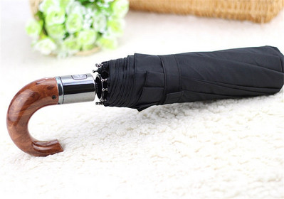 Značkový kožený zakrivený pánsky automatický dáždnik s ručičkami PALONY, vetruodolný, čierny, veľký automatický dáždnik, slnečník do dažďa, paraguas