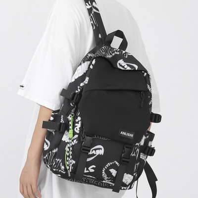 Muški ležerni ruksak s logotipom i plastičnim zatvaračem