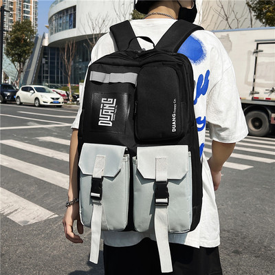 Pánsky ležérny batoh s vreckami a nápisom v niekoľkých farbách