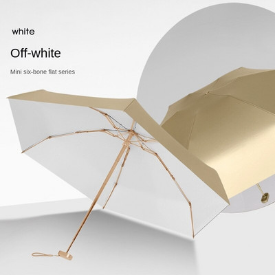 Dámsky slnečník, veľmi malý mini dáždnik, vinylový vreckový dáždnik, ochrana pred slnkom a ultrafialovým žiarením