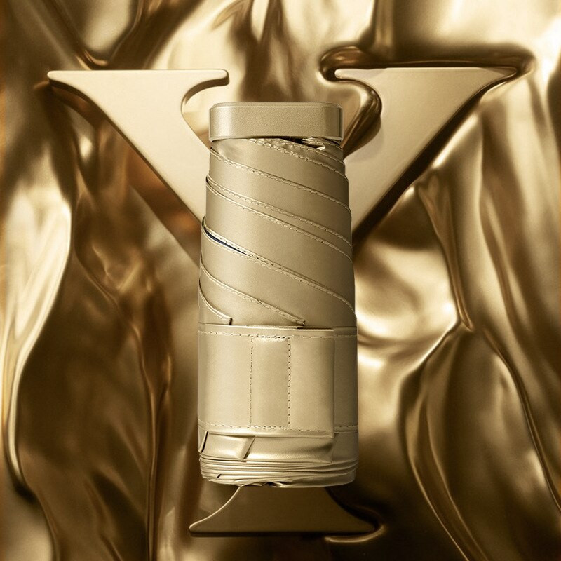 Dámsky slnečník, veľmi malý mini dáždnik, vinylový vreckový dáždnik, ochrana pred slnkom a ultrafialovým žiarením