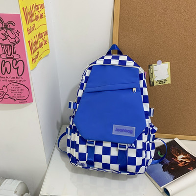 Ležérny textilný batoh s aplikáciou a nápisom pre mužov