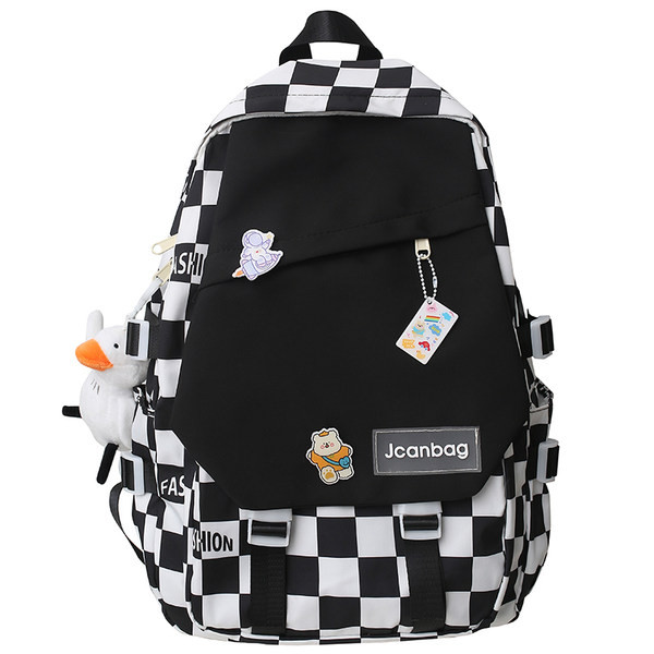 Ležérny textilný batoh s aplikáciou a nápisom pre mužov