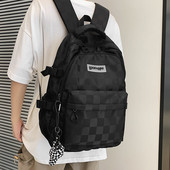 Muški ruksak od tekstila sa natpisom i 3D elementom