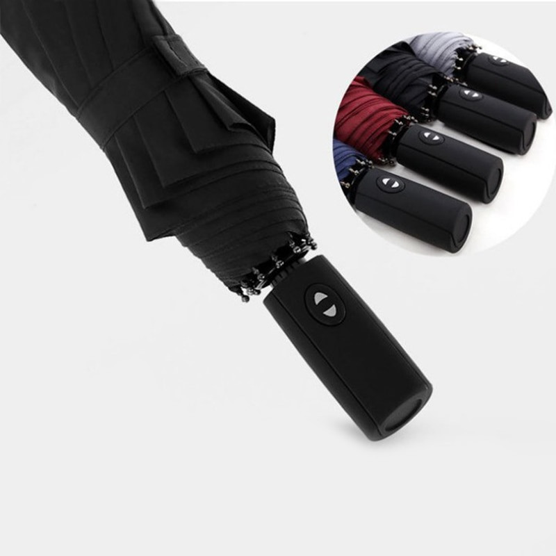 JPZYLFKZL Automatický skladací dáždnik s desaťkosťovým efektom, dámsky, mužský, luxusný, veľký, vetruodolný, dáždnik, pánsky, čierny