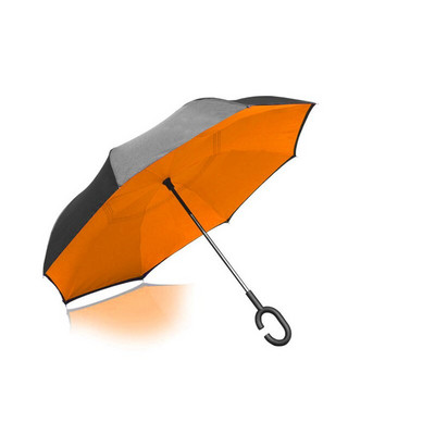 Umbrelă de tip Chuva cu două straturi, pliabilă inversă, rezistentă la vânt, cu suport automat, protecție împotriva ploaiei, mâinile cu cârlig în C pentru mașină U3