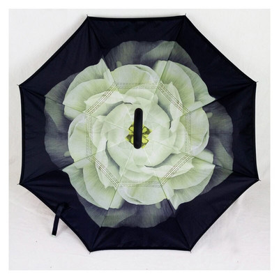 Umbrelă de tip Chuva cu două straturi, pliabilă inversă, rezistentă la vânt, cu suport automat, protecție împotriva ploaiei, mâinile cu cârlig în C pentru mașină U3