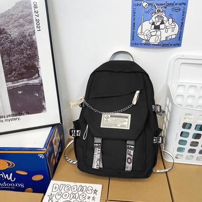 Nový model batohu pre mužov s nápisom a kovovou retiazkou