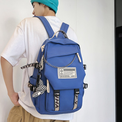 Nový model batohu pre mužov s nápisom a kovovou retiazkou