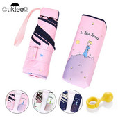 Kreslené mini vreckové dáždniky pre malé deti, 5 skladacích dáždnikov, odolných voči dažďu a vetru, proti UV žiareniu pre ženy, deti, slnečník