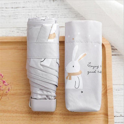 Kreslené mini vreckové dáždniky pre malé deti, 5 skladacích dáždnikov, odolných voči dažďu a vetru, proti UV žiareniu pre ženy, deti, slnečník