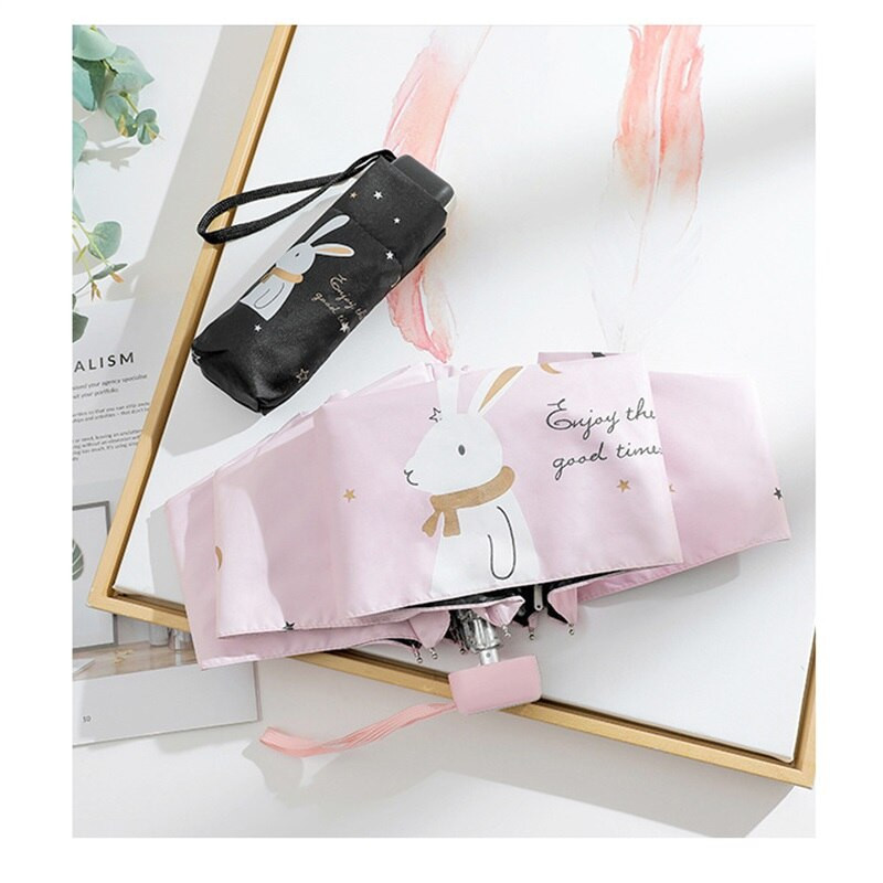 Kreslené mini vreckové dáždniky pre malé deti, 5 skladacích dáždnikov, odolných voči dažďu a vetru, proti UV žiareniu pre ženy, deti, slnečník