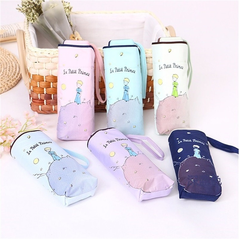 Kreslené mini vreckové dáždniky pre malé deti, 5 skladacích dáždnikov, odolných voči dažďu a vetru, proti UV žiareniu pre ženy, deti, slnečník