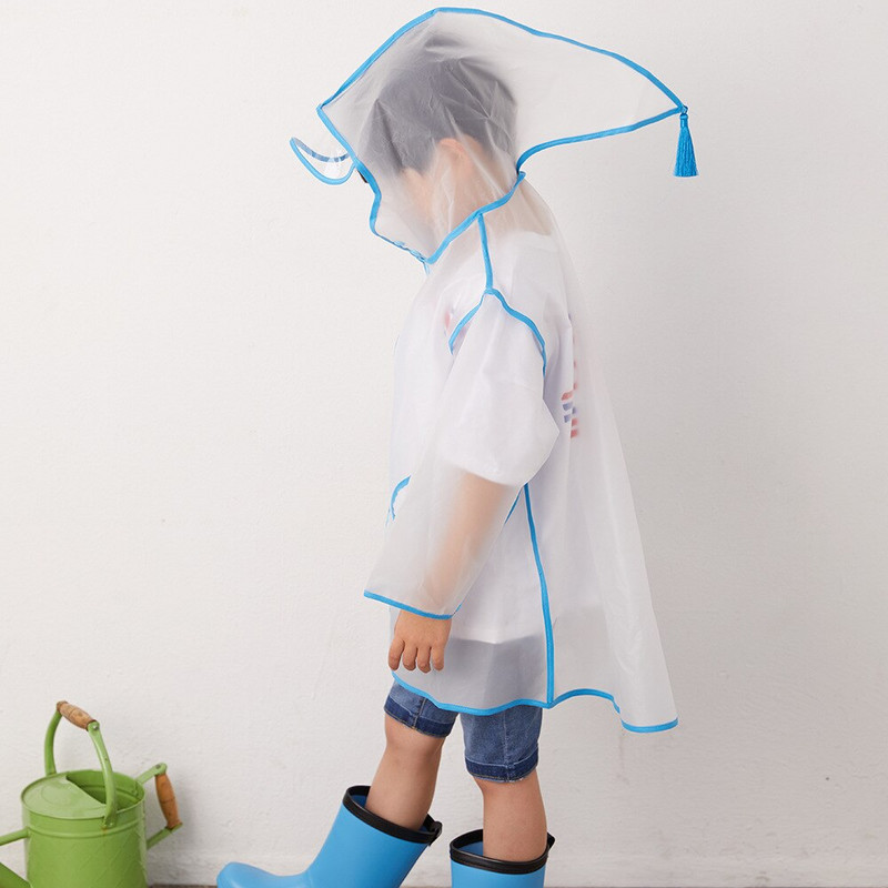 Pelernă de ploaie EVA transparentă pentru copii, haină de ploaie pentru copii, costum de ploaie în aer liber, poncho rezistent la vânt, grădiniță, echipament de ploaie pentru studenți