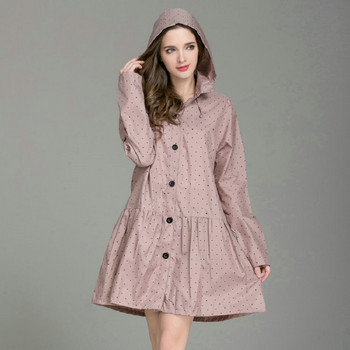 Νέα μόδα ελαφρύ γυναικείο αδιάβροχο με καπέλο Γυναικείο φόρεμα παλτό βροχής αδιάβροχο μπουφάν